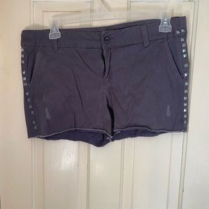 Studded jean shorts